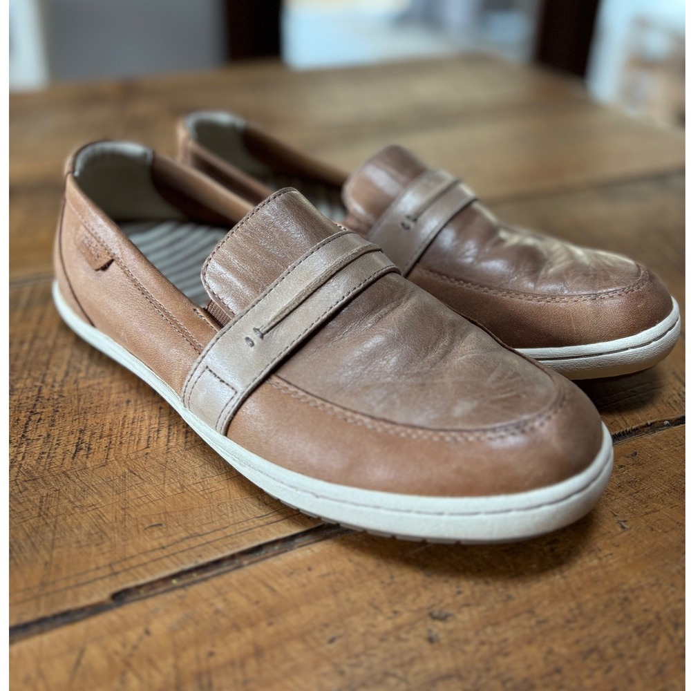 Taos‎ Womens Upward Leather Slip-On Loafers Light Brown Taupe Size 9